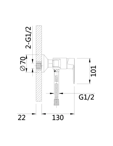 Смеситель для душа Lidz Latwa 010 LDLAT010BLA45421 Black