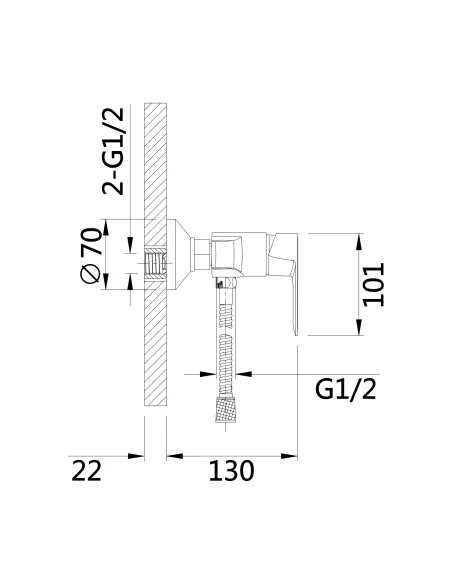 Смеситель для душа Lidz Latwa 010 LDLAT010BLA45421 Black