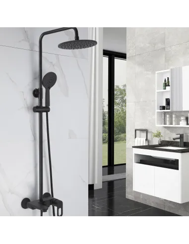 Душевая система с изливом Lidz Latwa 1030 LDLAT1030BLA45422 Black