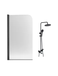 Набор для душа Q-Tap BLM 75 душевая система QTJAY111BLM45549 и стеклянная шторка для ванной Walk-In Standard BLM407513APL