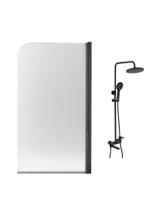 Набор для душа Q-Tap BLM 75 душевая система QTJAY111BLM45549 и стеклянная шторка для ванной Walk-In Standard BLM407513APR