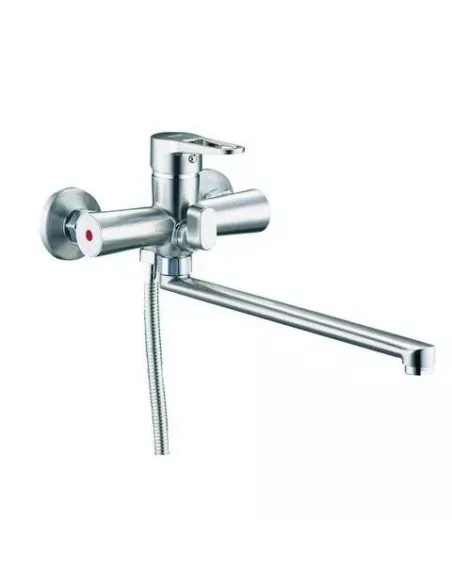 Смеситель для ванны Wezer PUD7-045-SATIN с душевым набором, сатин