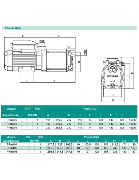 Многоступенчатый поверхностный насос Shimge PRm 202, 0.31 кВт