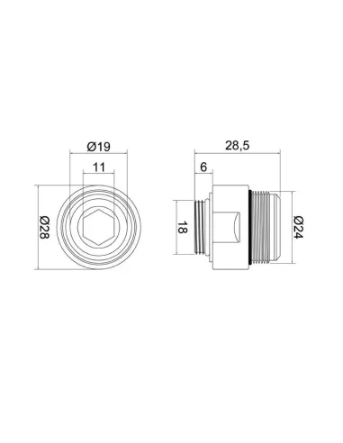 Гайка-футорка для змішувача Wezer WKL-001, латунь