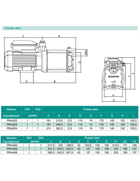 Центробежный поверхностный насос Shimge PRm 406, 1.5 кВт