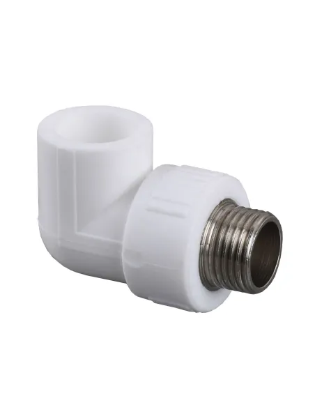 Уголок 90 наружная резьба для полипропиленовых труб Kalde PPR 18016 ф25 х 3/4 дюйма, белый Уголок 90 наружная резьба для полипропиленовых труб Kalde PPR 18016 ф25 х 3/4 дюйма, белый