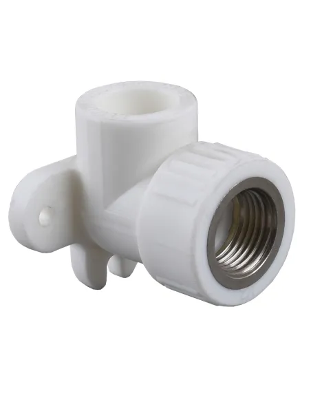 Кутник 90 настінний внутрішнє різьблення для поліпропіленових труб Kalde PPR 17011 ф20 х 1/2 дюйма, білий
