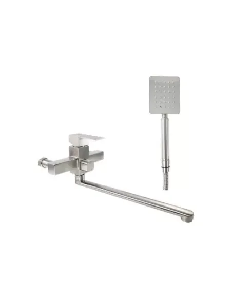 Смеситель для ванны Wezer PRO7-02 с душевым набором, сатин