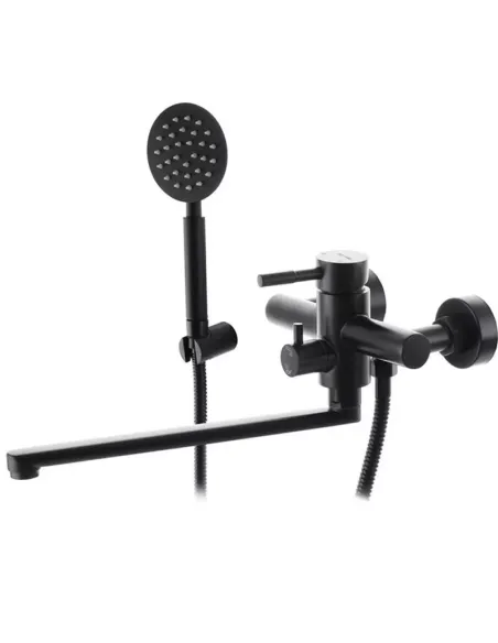 Смеситель для ванны Wezer EKO7A-01-BLACK с душевым набором Смеситель для ванны Wezer EKO7A-01-BLACK с душевым набором