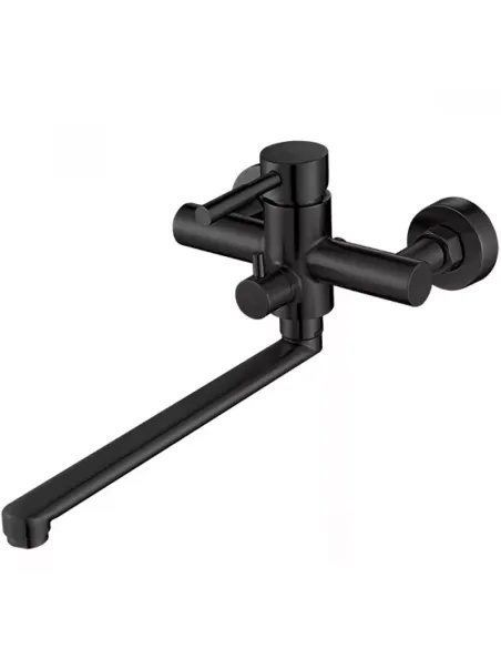 Смеситель для ванны Wezer EKO7A-01-BLACK с душевым набором Смеситель для ванны Wezer EKO7A-01-BLACK с душевым набором