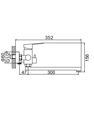Змішувач для ванни Wezer EKO7A-01-BLACK з душовим набором