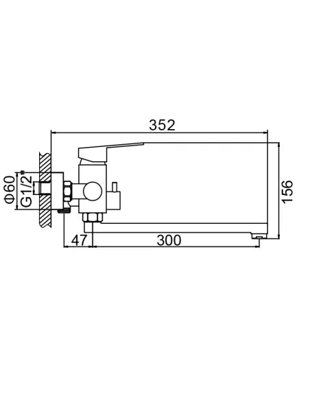 Змішувач для ванни Wezer EKO7A-01-BLACK з душовим набором