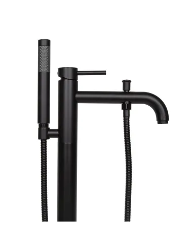 Напольный смеситель для ванны Wezer EKO19A-01-BLACK, с душевым набором