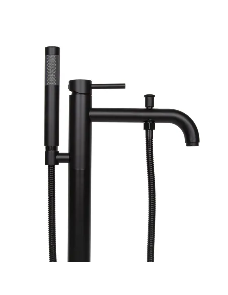 Напольный смеситель для ванны Wezer EKO19A-01-BLACK, с душевым набором
