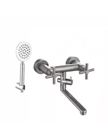 Змішувач для ванни Wezer VAL6-10 із душовим набором, сатин