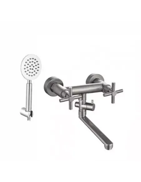 Смеситель для ванны Wezer VAL6-10 с душевым набором, сатин