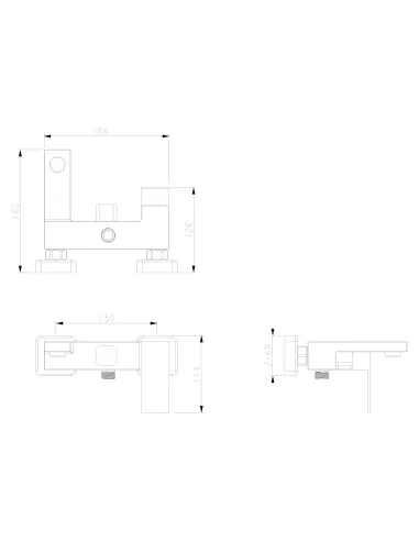 Смеситель для ванны Wezer PRO3B-02, с коротким изливом, сатин