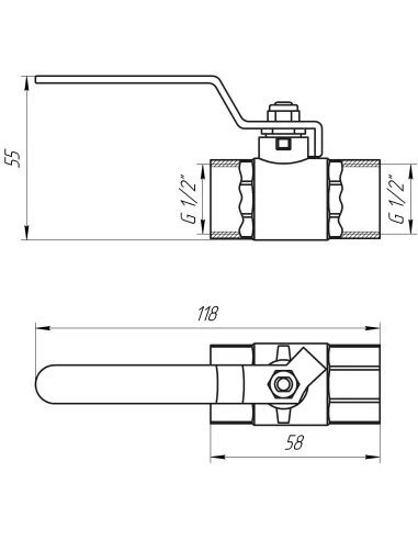Кран кульовий прямий Quality Professional Water Valve ВР КР PN40 QP151 1/2 дюйма