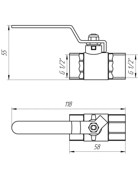 Кран кульовий прямий Quality Professional Water Valve ВР КР PN40 QP151 1/2 дюйма