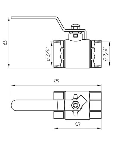Кран шаровой прямой Quality Professional Water Valve ВВ КР PN40 QP151 3/4 дюйма