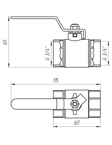 Кран шаровой прямой Quality Professional Water Valve ВВ КР PN40 QP151 3/4 дюйма
