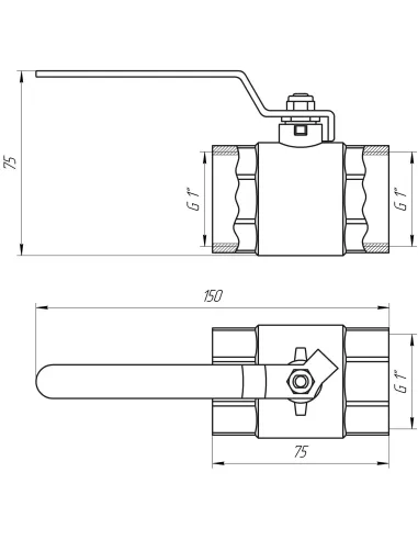 Кран шаровой прямой Quality Professional Water Valve ВВ КР QP151 1 дюйм