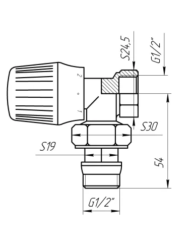 Кран для радиатора угловой Quality Professional NV-QP5005 1/2 дюйма