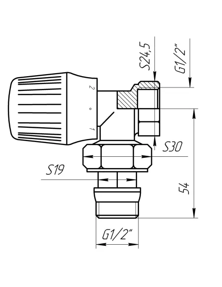 Кран для радиатора угловой Quality Professional NV-QP5005 1/2 дюйма