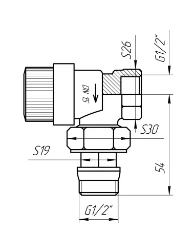 Кран для радиатора угловой Quality Professional NV-QP5007 1/2 дюйма, под ключ с уплотнителем