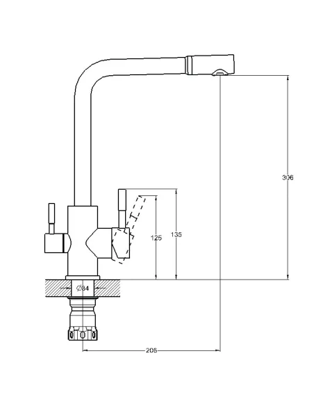 Змішувач для кухні Wezer EKO4C-01F із підключенням до очищення води