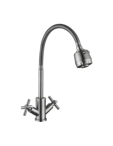 Змішувач для кухні з гнучким виливом Wezer VAL4D-10 з душовою насадкою