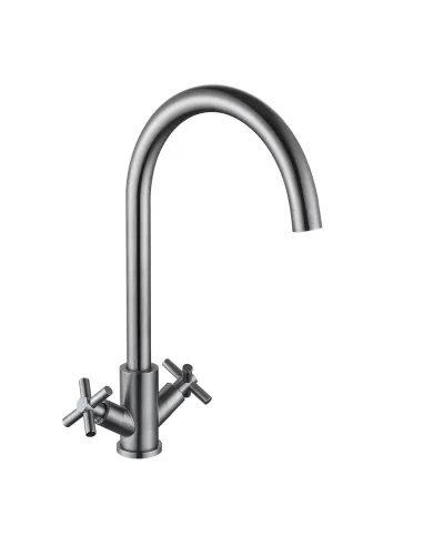 Смеситель для кухни двухвентильный Wezer VAL4A-10, нержавеющая сталь