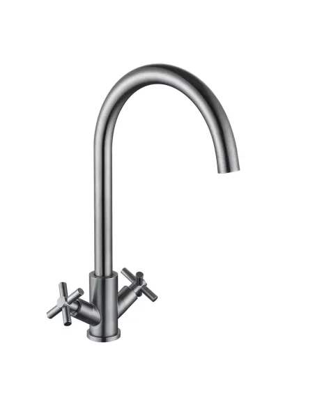 Смеситель для кухни двухвентильный Wezer VAL4A-10, нержавеющая сталь