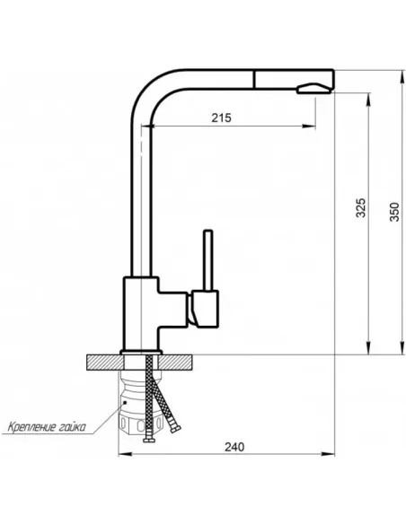 Смеситель для кухни Wezer EKO4C-01-BLACK с подключением к очистке воды