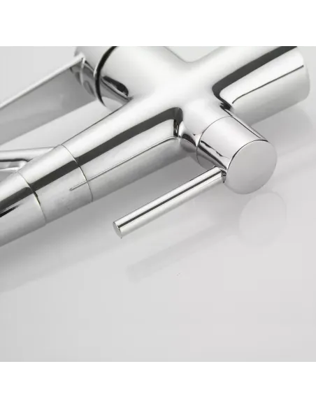 Смеситель для кухни Wezer INX4A-08 с подключением к очистке воды, серый гофроизлив