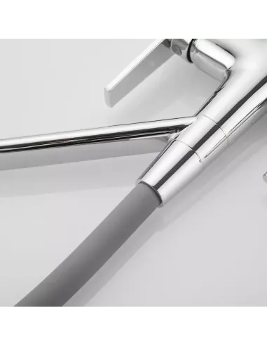 Змішувач для кухні Wezer INX4A-08 із підключенням до очищення води, сірий гофровилив