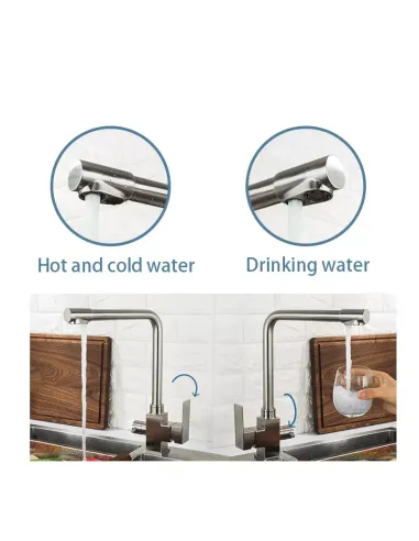 Смеситель для кухни Wezer PRO4C-02 с подключением к очистке воды