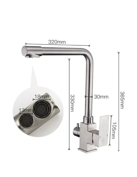 Змішувач для кухні Wezer PRO4C-02 із підключенням до очищення води