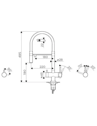Смеситель для кухни Wezer TOP4-01-SATIN с подключением к очистке воды, серый гофроизлив