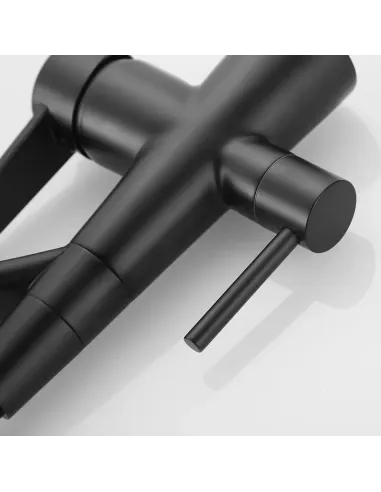 Змішувач для кухні Wezer INX4A-08-BLACK з підключенням до очищення води, чорний гофровилив