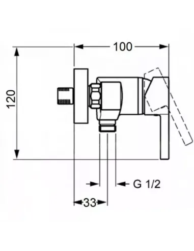 Смеситель для душа наружного монтажа Wezer PRO5-02 с душевым набором, без излива