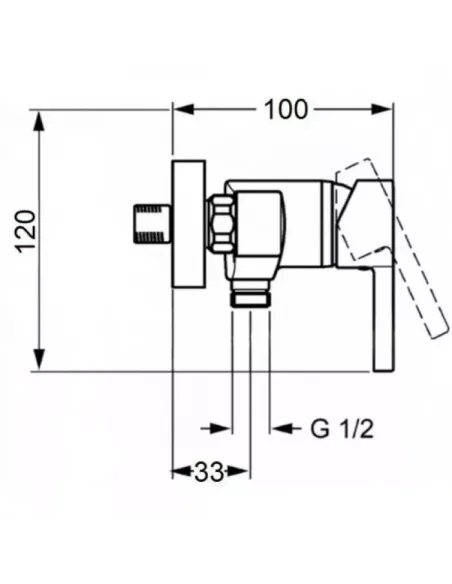 Змішувач для душу зовнішнього монтажу Wezer PRO5-02 з душовим набором