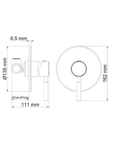 Душова система прихованого монтажу Wezer EKO17A-01, без виливу