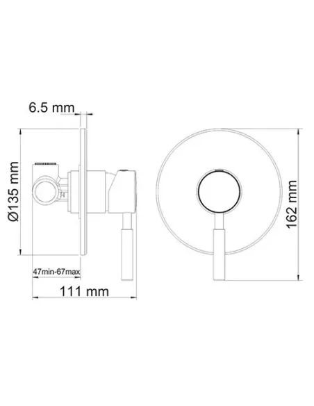 Душова система прихованого монтажу Wezer EKO17A-01, без виливу