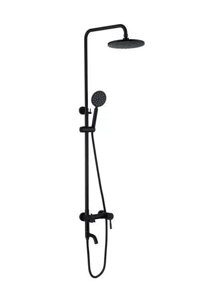 Душевая система с изливом Wezer EKO16А-01 ВLACK, нержавеющая сталь