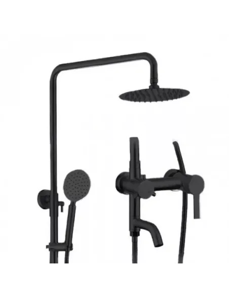 Душевая система с изливом Wezer EKO16А-01 ВLACK, нержавеющая сталь