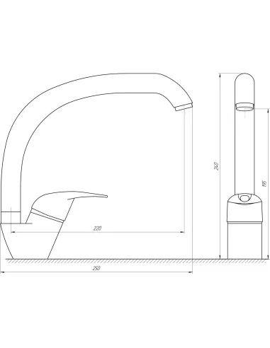 Смеситель для кухни Globus Lux Sena GLS-103S