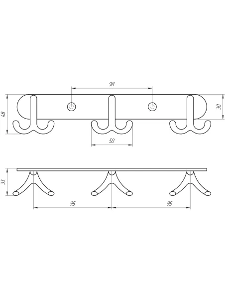 Планка з гачками Perfect Sanitary Appliances RM 1502-3