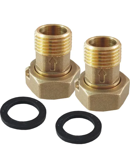 Комплект штуцерів латунний для лічильника Optimum LR433L 3/4 дюйми ВР х 1/2 дюйми НР з прокладкою