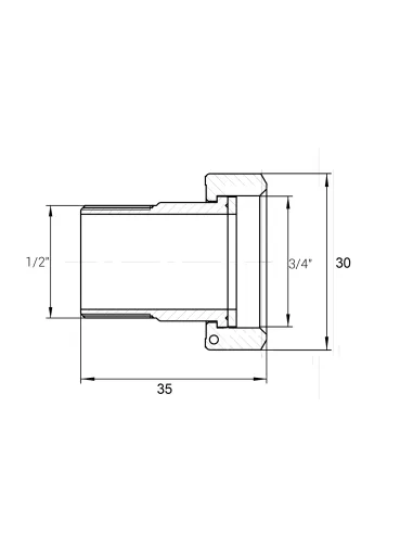 Комплект штуцерів латунний для лічильника Optimum LR433L 3/4 дюйми ВР х 1/2 дюйми НР з прокладкою